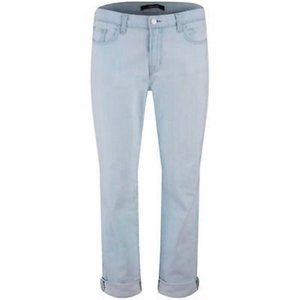 $160 J BRAND SLOUCHY BOY JEAN MID RISE BABY BLUE DENIM TURNED UP CUFFS AIDAN 25